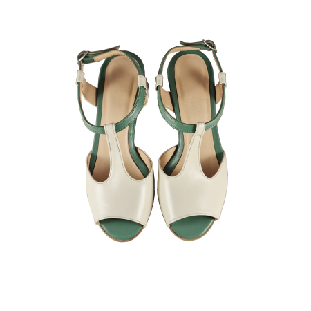 Sandale 219 Bej cu Verde [1]