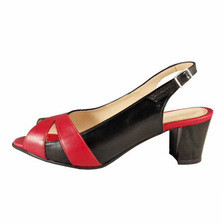 Sandale - Sandale 902 Negru cu Rosu