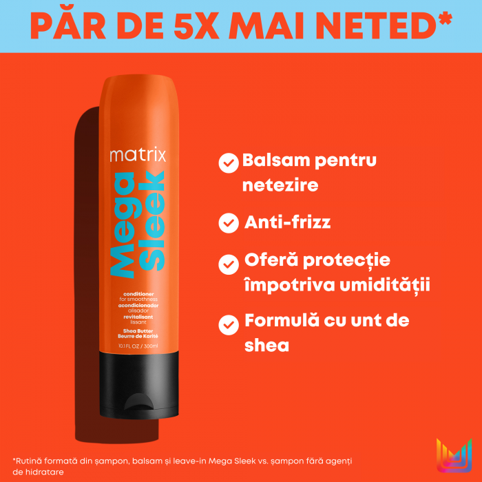 Balsam Matrix Total Results Mega Sleek pentru par indisciplinat, 300 ml [5]