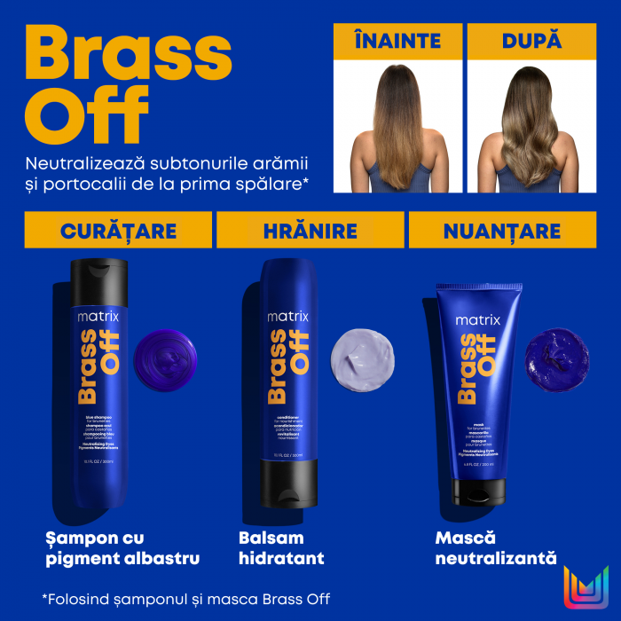 Sampon profesional Matrix Total Results Brass Off, pentru neutralizarea tonurilor aramii si oranj, 300 ml [4]