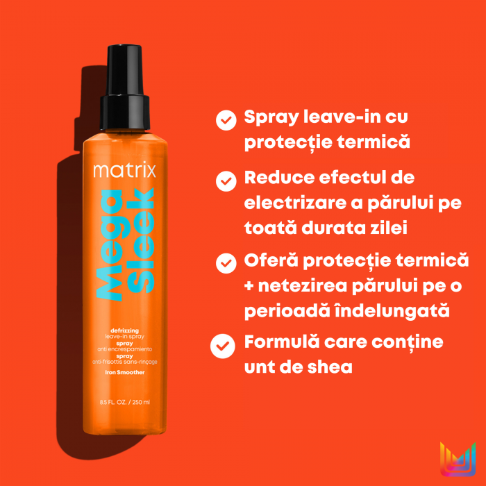 Spray cu protectie termica pentu par rebel Matrix Total Results Mega Sleek Iron Smoother, 250ml [3]