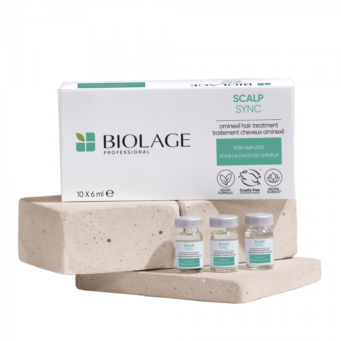 Tratament aminexil Biolage Scalp Sync Aminexil Hair Treatment cu acid glicolic si extract de ceai fermentat, previne caderea excesiva, pentru par fragil si subtire cu tendinta de rupere, 10x6ml [3]