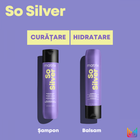 Balsam de par Matrix Total Results So Silver pentru neutralizarea tonurilor de galben 300ml [6]
