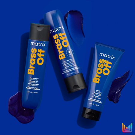 Balsam de par Matrix Total Results Brass Off cu pigment albastru pentru neutralizarea reflexelor nedorite aramii si portocalii, 300ml [7]