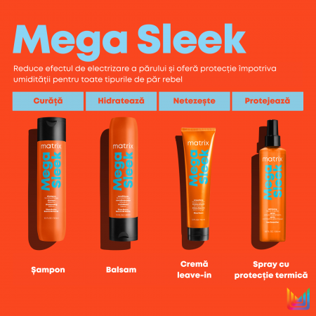 Balsam Matrix Total Results Mega Sleek pentru par indisciplinat, 300 ml [3]