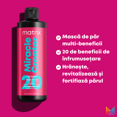 Masca de par Matrix Miracle Creator 20 multi beneficii revitalizeaza si intareste parul in doar 60 de secunde 500 ml [4]