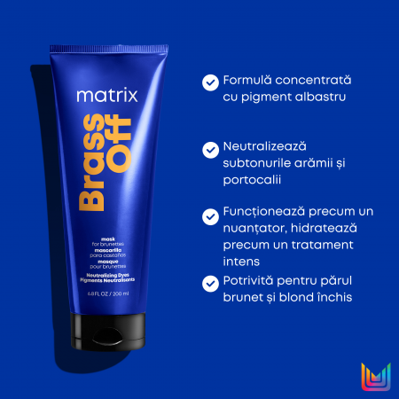 Masca profesionala Matrix Total Results Brass Off, pentru neutralizarea tonurilor aramii si oranj, 200 ml [1]