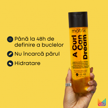 Sampon hidratant Matrix A Curl Can Dream cu textura lejera pentru parul ondulat, cu extract de miere de manuka si apa de trandafiri, 300ml [1]