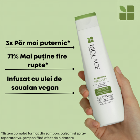 Cosmetice pentru păr - Sampon profesional Biolage Strength Recovery imbogatit cu squalane pentru parul deteriorat 250ml
