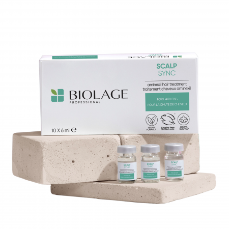 Tratament aminexil Biolage Scalp Sync Aminexil Hair Treatment cu acid glicolic si extract de ceai fermentat, previne caderea excesiva, pentru par fragil si subtire cu tendinta de rupere, 10x6ml [2]