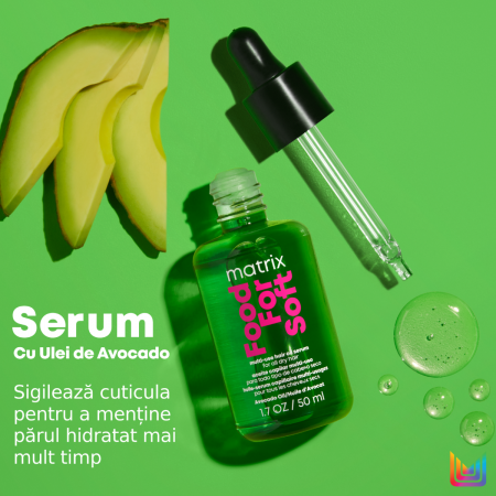Ulei profesional Matrix Food for Soft cu ulei de avocado si acid hialuronic, pentru par uscat, 50ml [3]