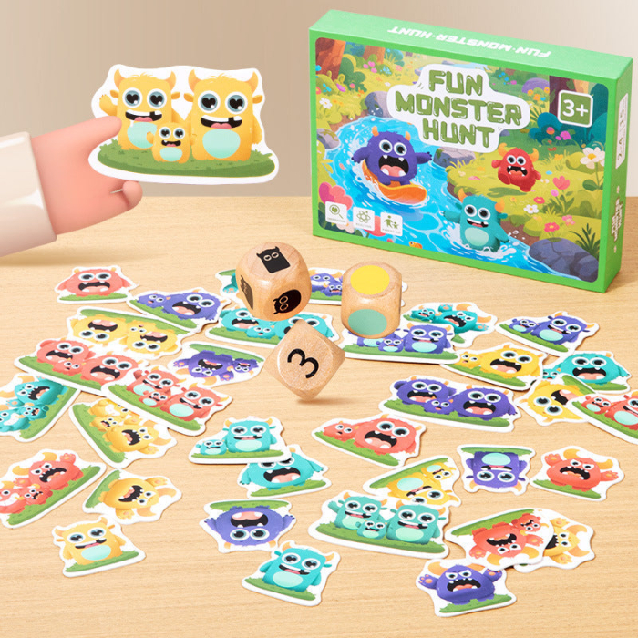 Joc Societate Fun Monster Hunt, 36 Carti  3 Zaruri Lemn, 3 Ani+ [4]