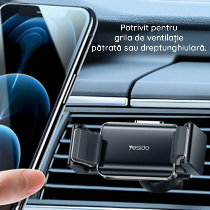 Suport Telefon de Masina prindere Ventilatie Yesido 360 Rotation [10]