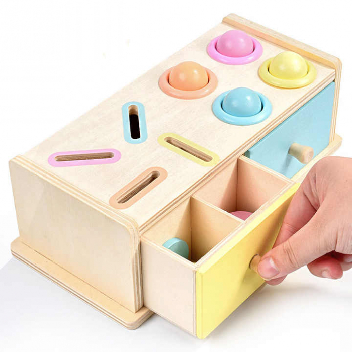 Cutie Multifunctionala Montessori din Lemn pentru Sortarea Culorilor si Formelor [5]