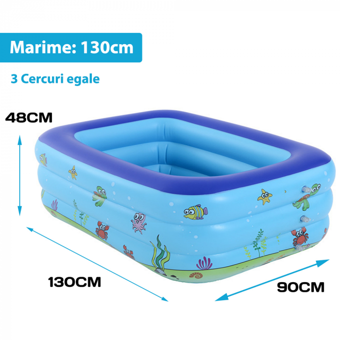 Piscina gonflabila pentru copii dreptunghiulara 130 cm [2]