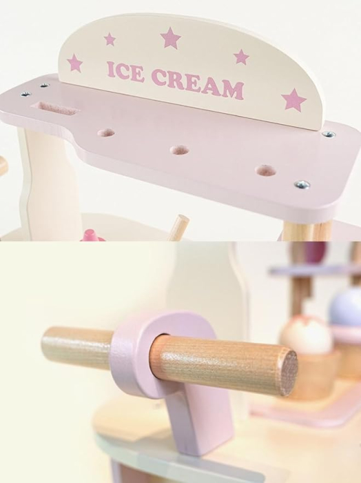 Carucior din Lemn Stand de Inghetata, Joc de Rol Montessori [4]