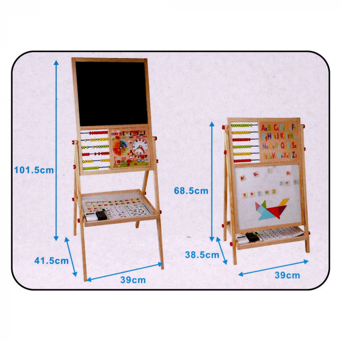 Tabla Magnetica Lemn Reglabila 2 in 1 – Abac, Ceas, Litere, Cifre, Tangram [2]