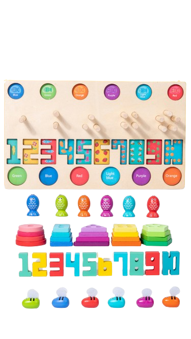 Joc Logaritmic Montessori din Lemn 4 in 1 [3]