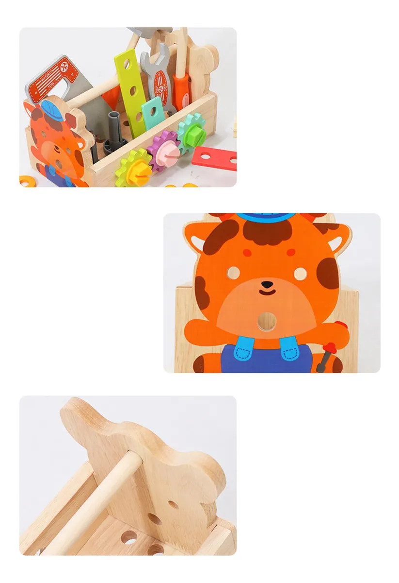 Trusă Banc de Lucru din Lemn pentru Copii – Trusă Portabilă cu Scule [7]