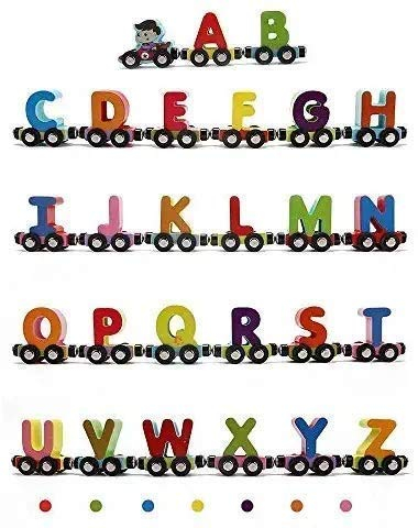 Set de Tren cu Alfabet din Lemn Magnetic [2]