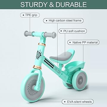 Bicicletă de Echilibru pentru Copii cu 3 roti [2]