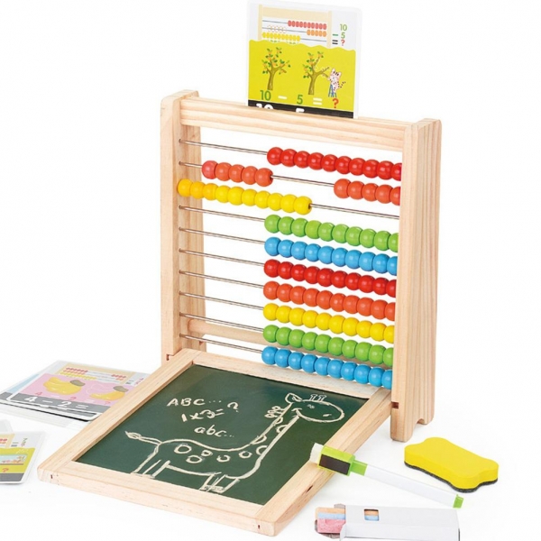 Abac cu Tabla cu 2 Fete din Lemn cu Accesorii 4 in 1 [3]
