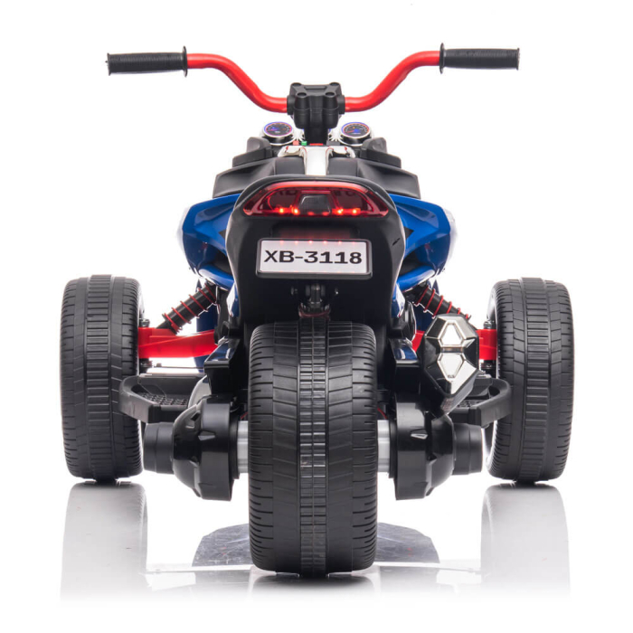 Trike Electric pentru Copii, 12V, 2 Motoare, Roti EVA, MP3 Bluetooth, Suspensii Spate Albastru [3]