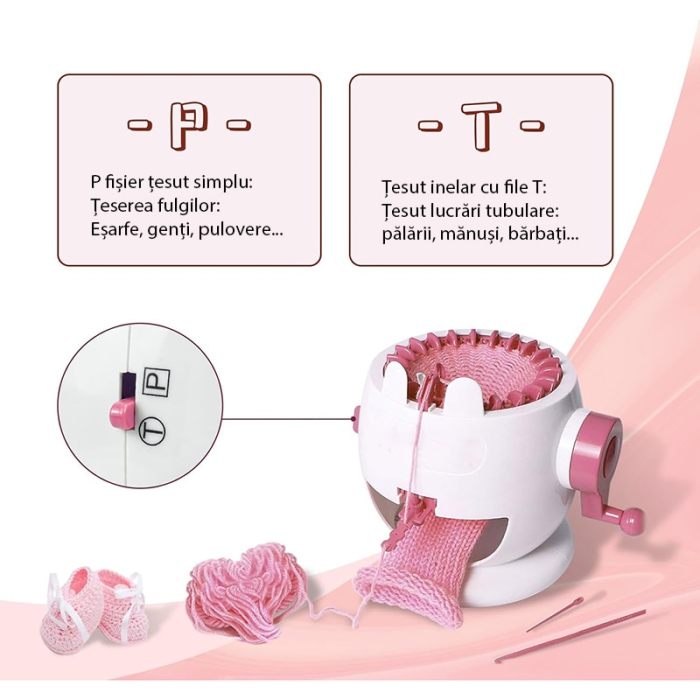 Masina de Tricotat cu 22 Ace – Set Complet pentru Sosete, Caciuli si Esarfe [3]