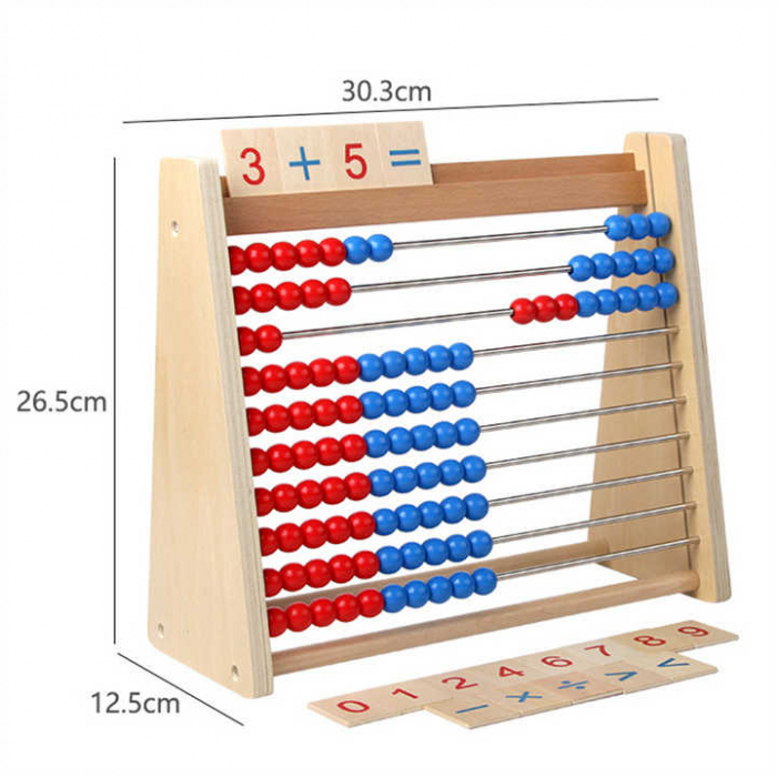 Abac Montessori din Lemn pentru Copii – Numaratoare si Operatii Matematice [3]
