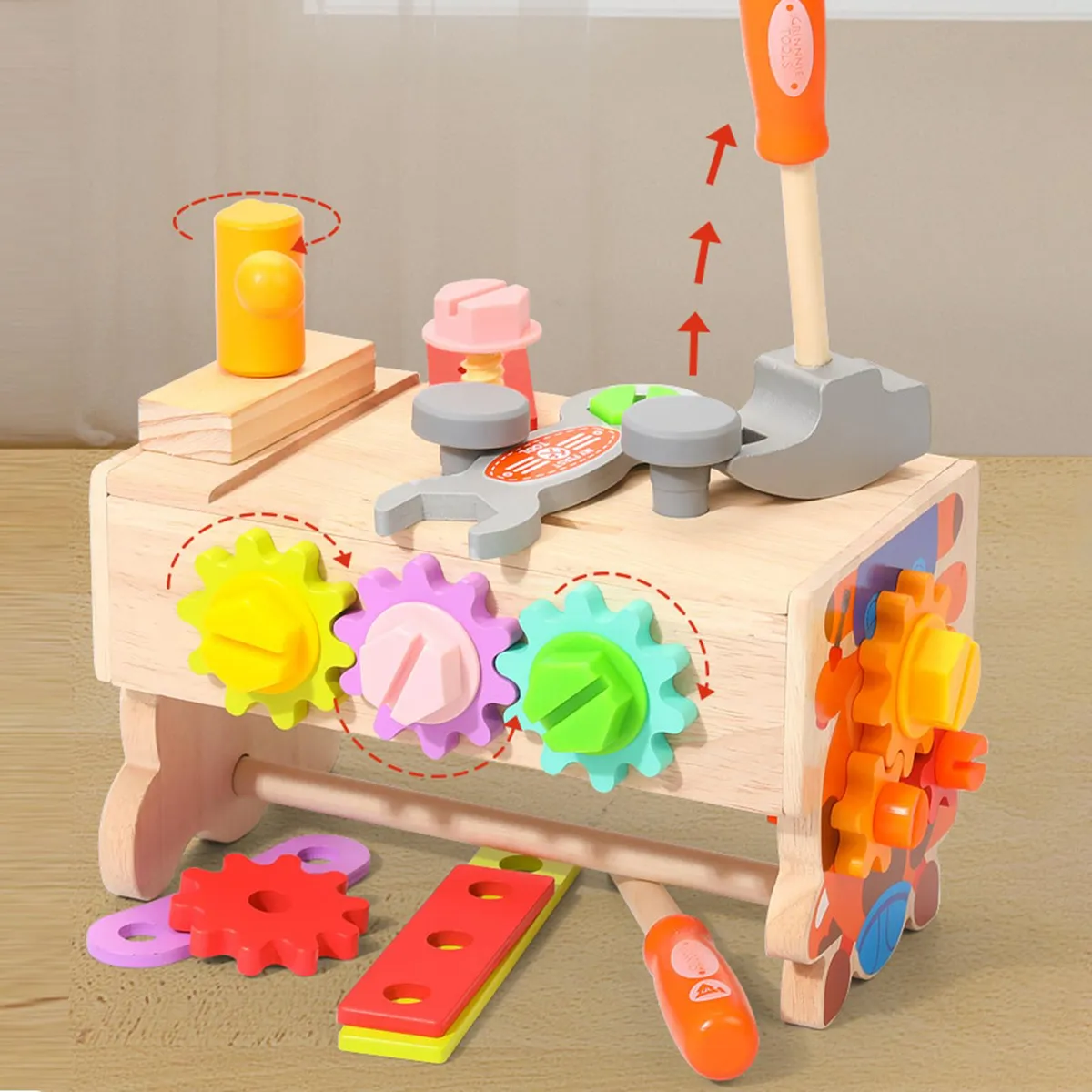 Trusă Banc de Lucru din Lemn pentru Copii – Trusă Portabilă cu Scule [5]