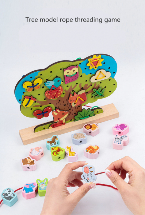 Joc de Snuruit Montessori din lemn Copacul cu Animale [3]