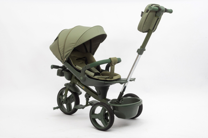 Tricicleta L-SUN Verde Militar Kaki, Scaun 360°, Roti PVU, 6L-5 Ani [5]