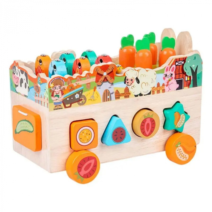 Jucărie Montessori - Mașină  Multifuncțională din Lemn Ferma [3]
