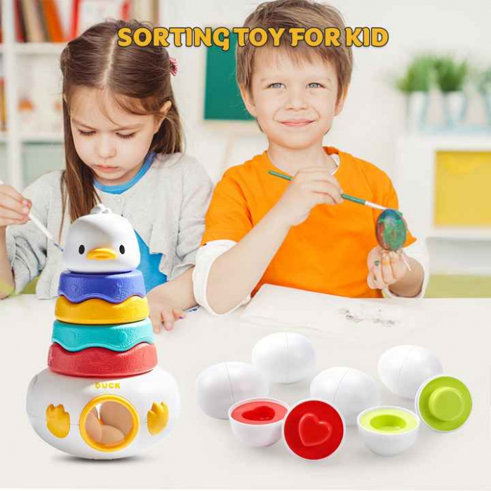 Set 3 in 1 Oua de Rata - Joc Montessori de Potrivire si Sortare pentru Bebelusi [8]