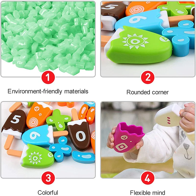 Set Educational pentru Recunoasterea Numerelor si Culorilor - Pops de Inghetata Interactivi [2]