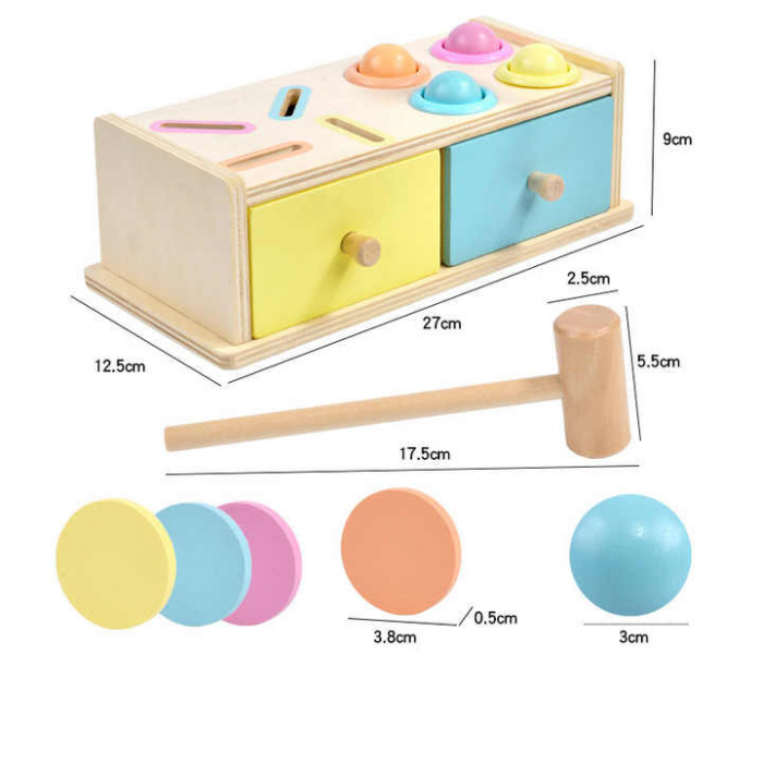 Cutie Multifunctionala Montessori din Lemn pentru Sortarea Culorilor si Formelor [4]