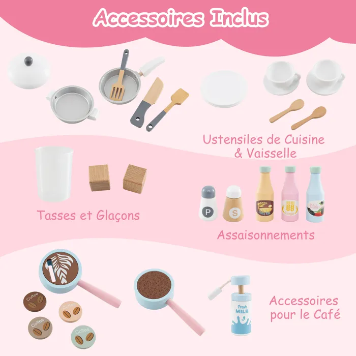 Bucatarie din Lemn pentru Copii cu Accesorii si Aparat de Cafea [3]