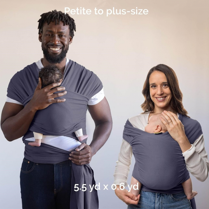 Marsupiu Elastic pentru Bebelusi Gri - Wrap Ergonomic [4]
