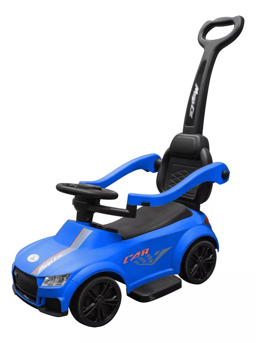 Masinuta Fara Pedale 3 in 1 cu Maner de Impins, Sunete Ride-On Albastru [4]