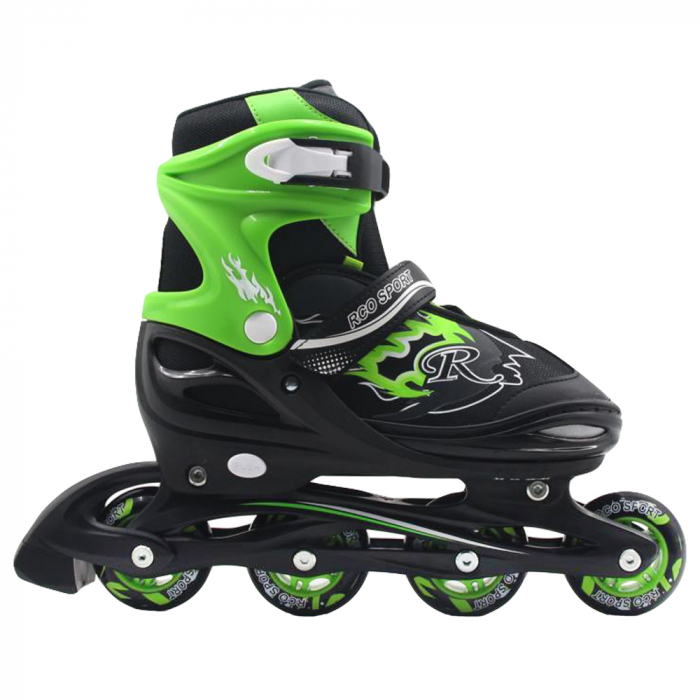 Role reglabile Negru Verde 38-41 – ABEC 5 roti silicon 70mm [2]