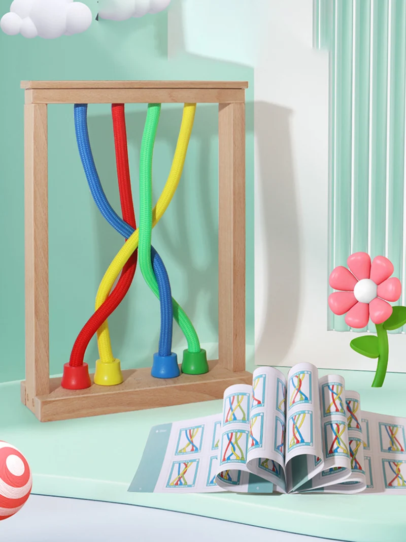 Puzzle 3D din Lemn cu Franghie - Joc de Dezvoltare a Inteligentei si Relaxare [2]