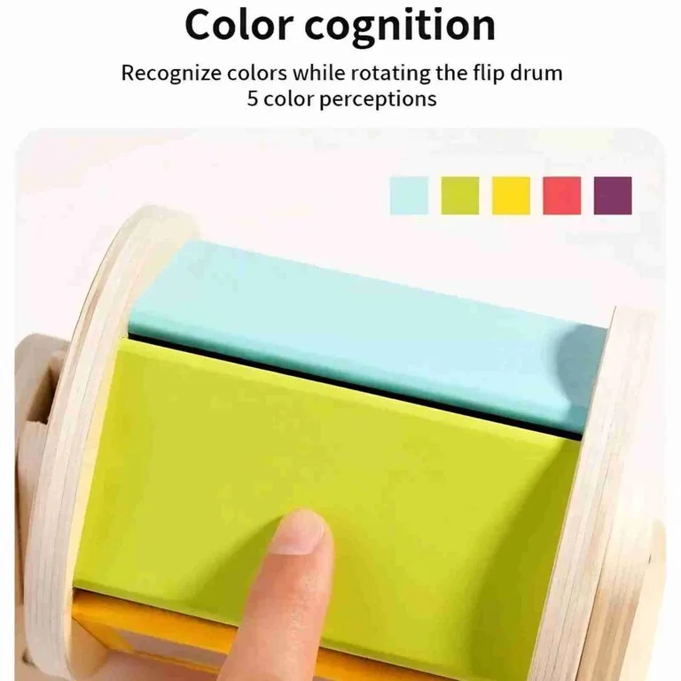 Tambur Rotativ Montessori Lemn 2 in 1 cu Oglinda [6]