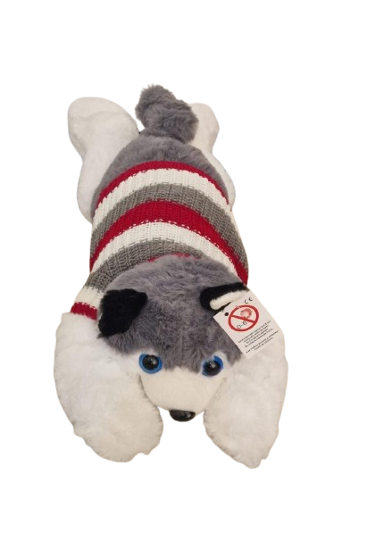 Jucarie de Plus Perna Lunga Catelul Husky cu Tricou - 45 cm [1]