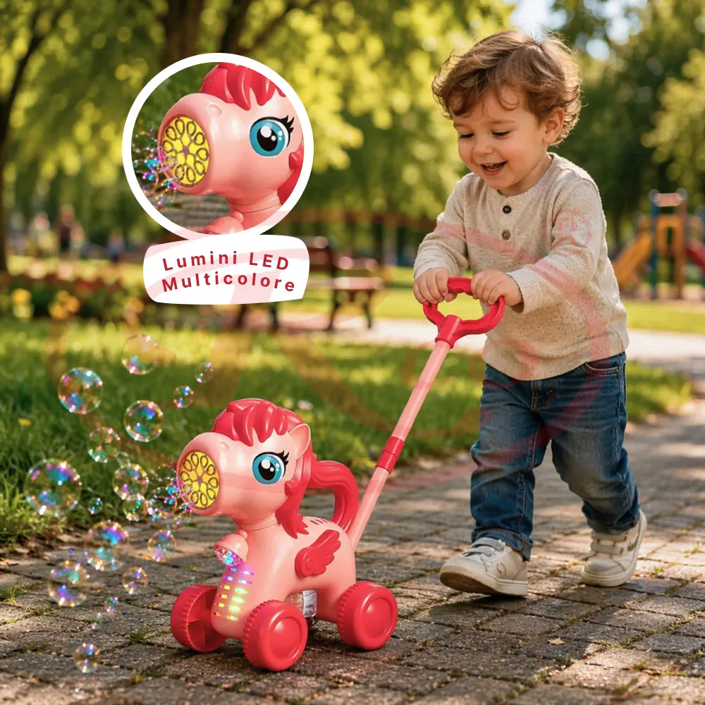 Jucarie Unicorn cu Baloane de Sapun si LED, 2 in 1, Reincarcabila USB [4]