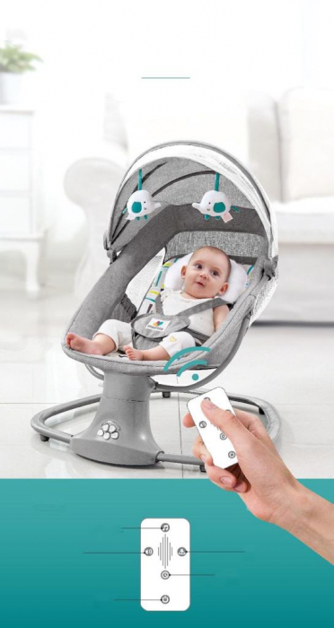 Balansoar Electric Multifuncțional 3 în 1 cu Bluetooth și Telecomandă Verde [11]