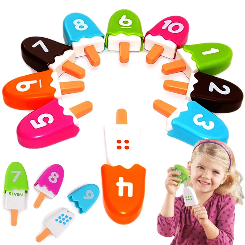 Set Educational pentru Recunoasterea Numerelor si Culorilor - Pops de Inghetata Interactivi [3]