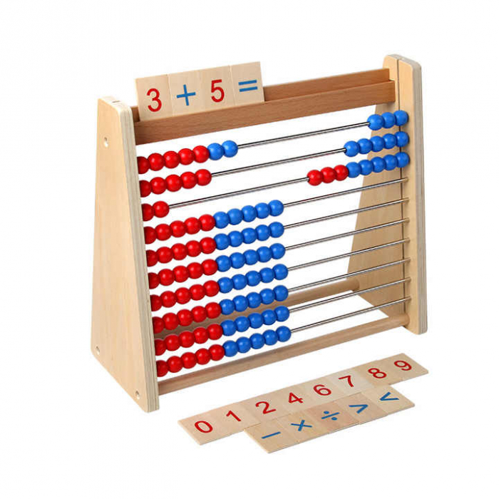 Abac Montessori din Lemn pentru Copii – Numaratoare si Operatii Matematice [2]