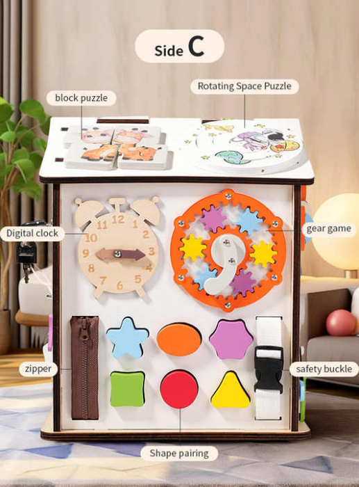 Casauta Montessori Busy Board - Placa de Activitati Senzoriale [4]
