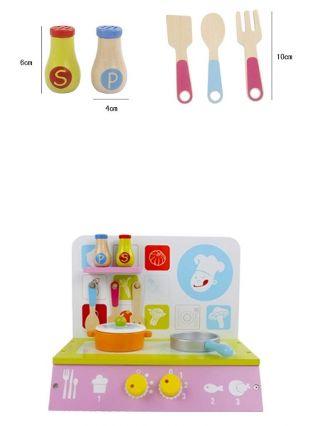 Bucatarie de lemn copii  Green Kitchen set [5]