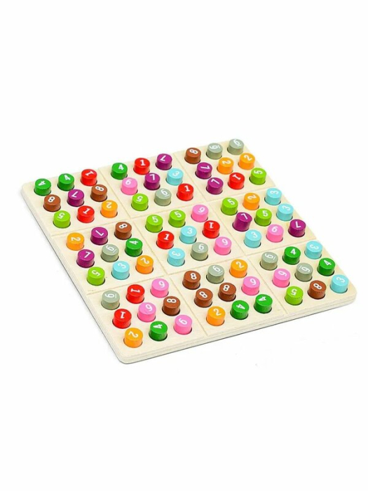 Joc Sudoku din Lemn 15x15 cm, Puzzle Logic pentru Toate Varstele [2]
